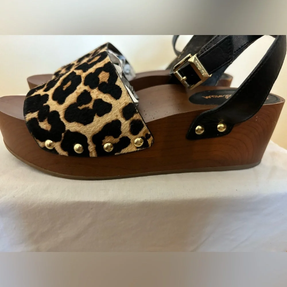 Sam Edelman Women’s Size 8 Dyed Calf Hair 70’s Chunky 2.5” Heel Platform Shoes 8